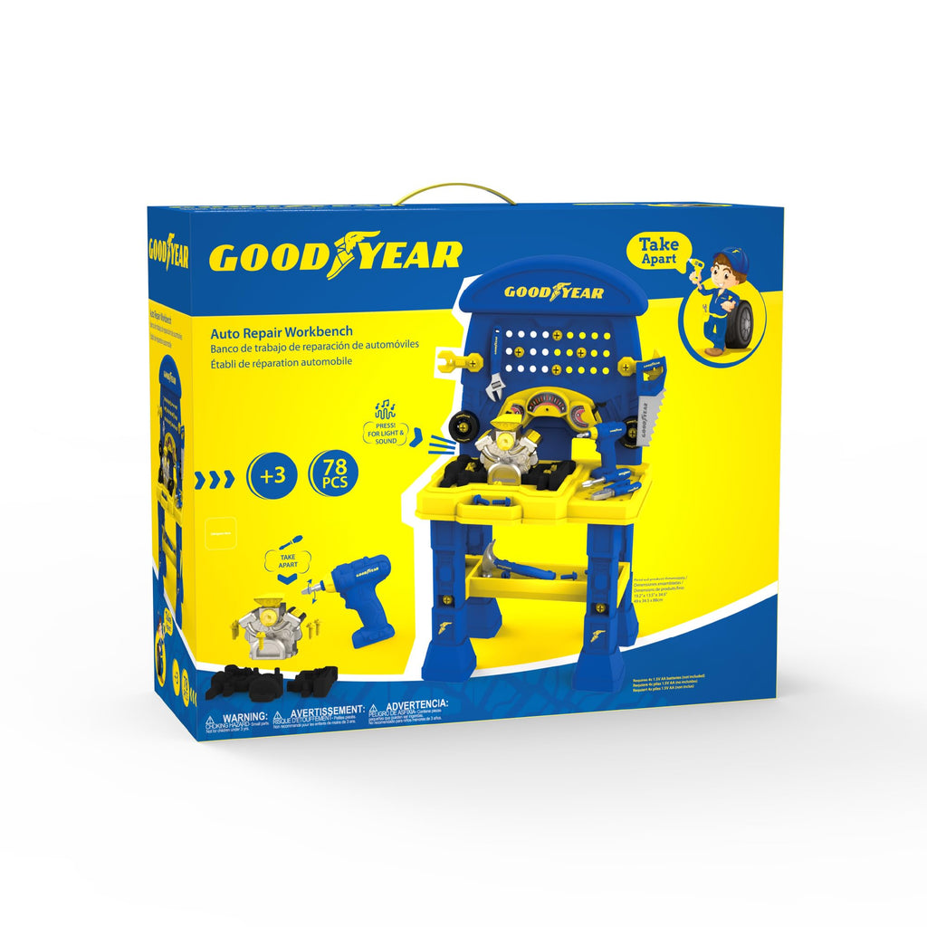 GOODYEAR Pretend Play Repair Workbench Set for Kids