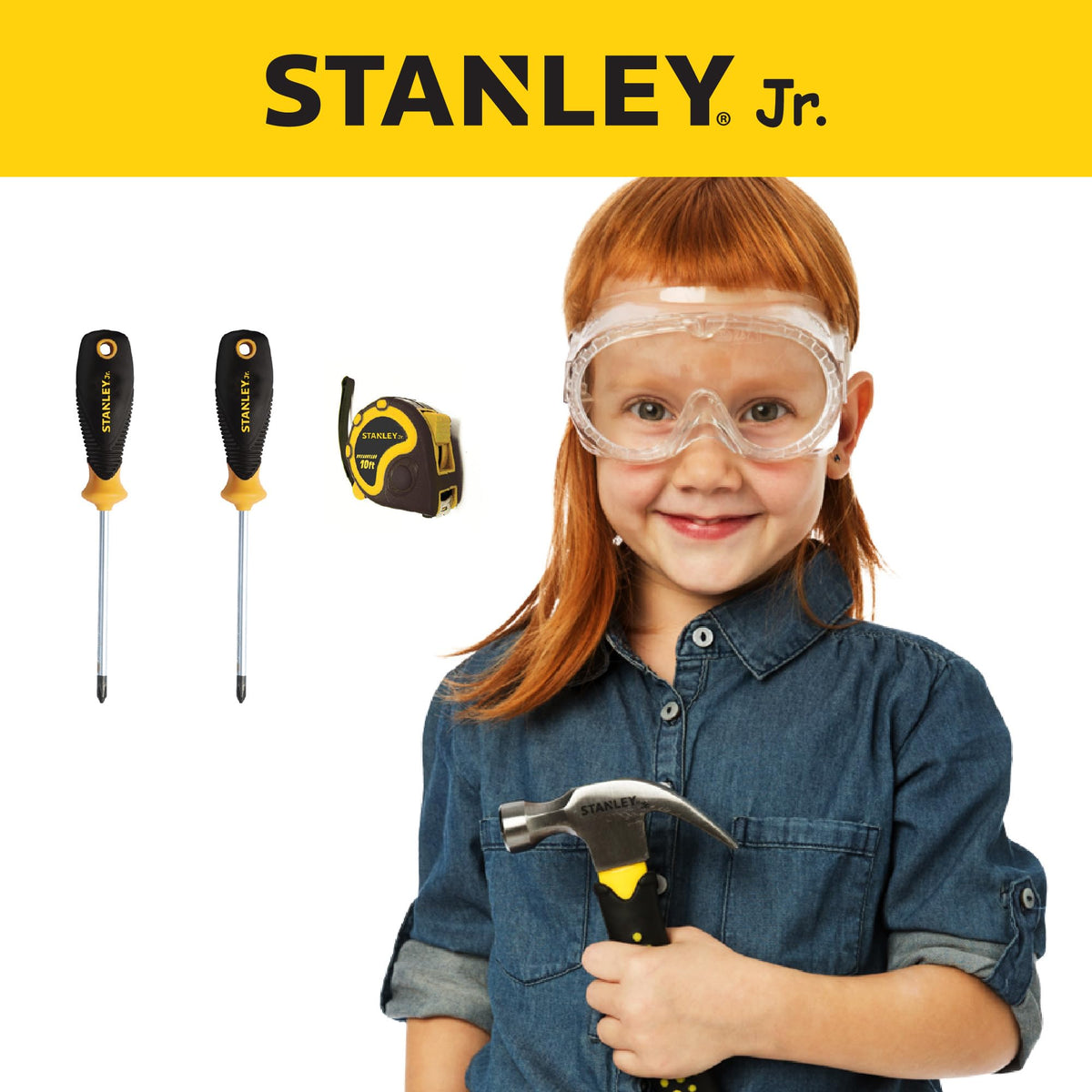 Stanley Jr Real Tool Set for Kids (5 pcs)