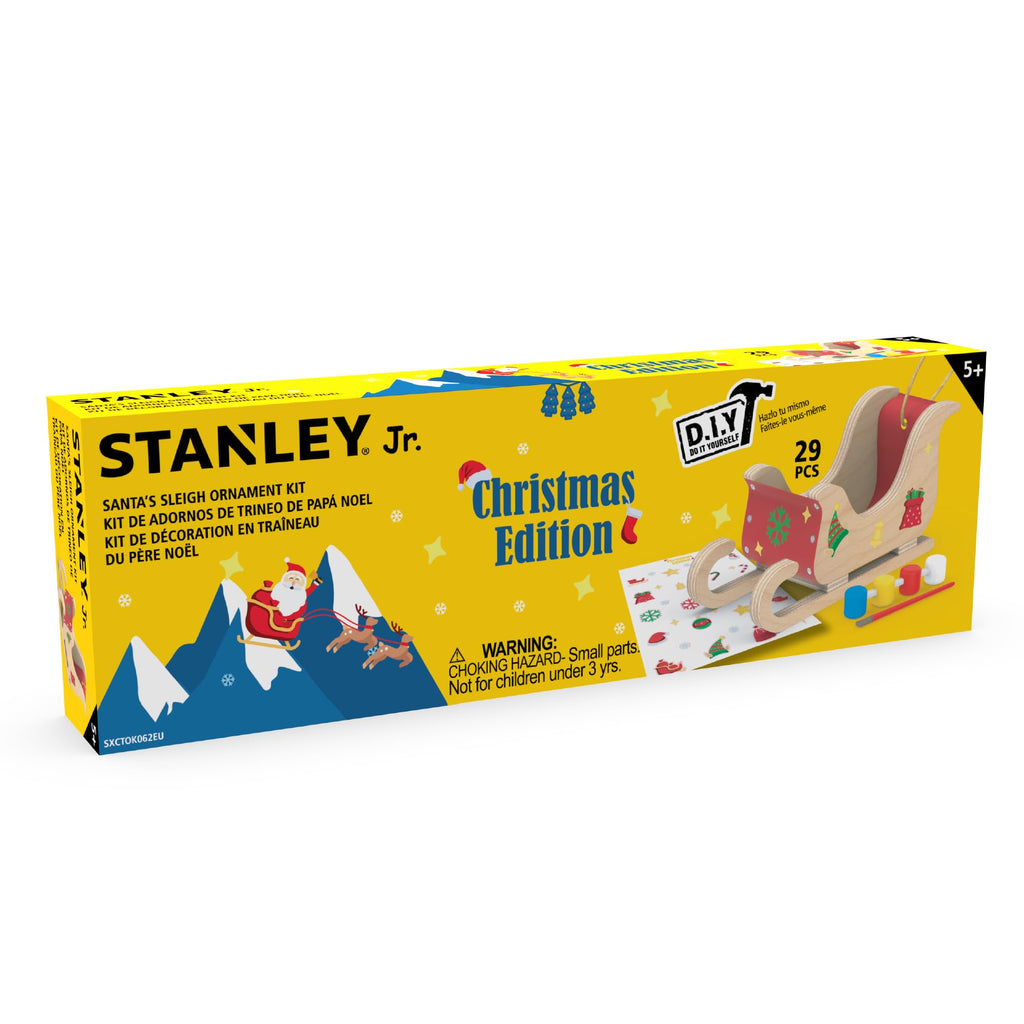 STANLEY Jr. DIY Wood Mini Santa Sleigh and Reindeer Set