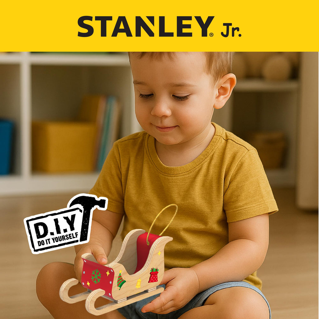 STANLEY Jr. DIY Wood Mini Santa Sleigh and Reindeer Set