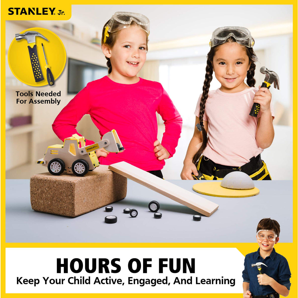 STANLEY Jr. Construction Truck Front Loader Wood Craft Kit