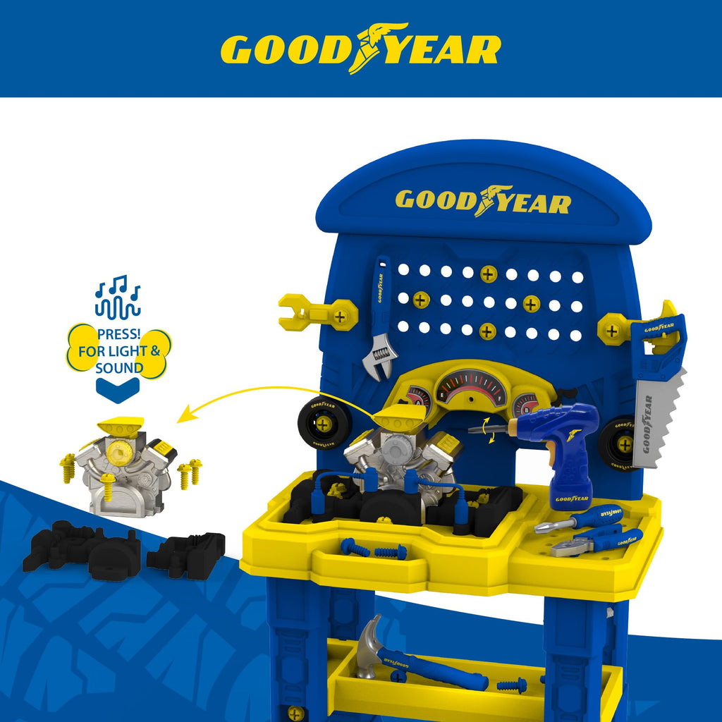 GOODYEAR Pretend Play Repair Workbench Set for Kids