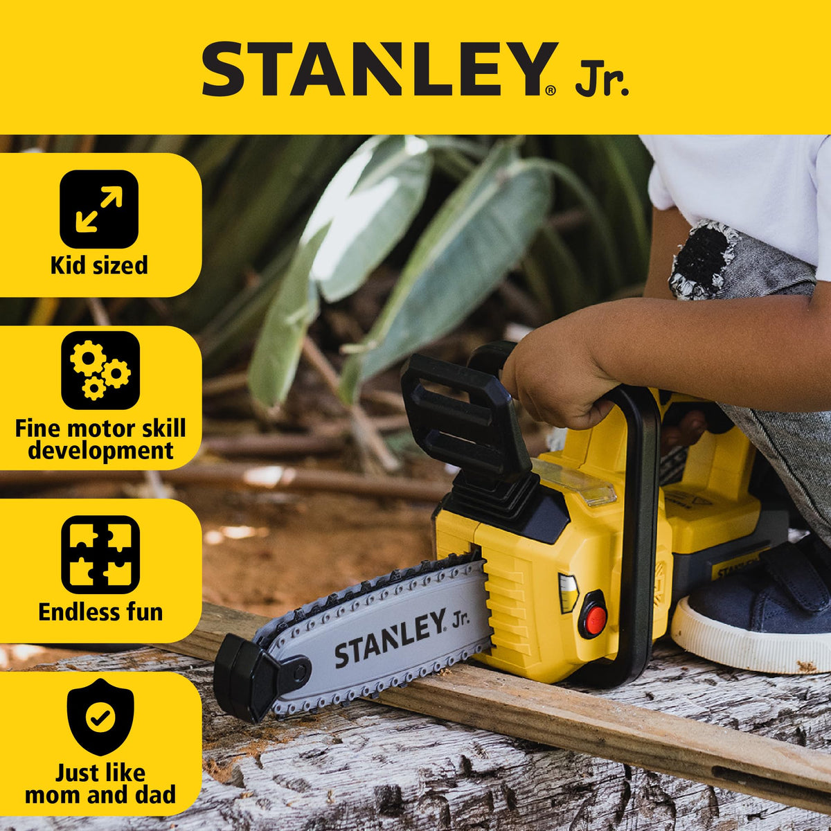 Red Toolbox Stanley Jr Battery Operated Delux Chainsaw,Yellow
