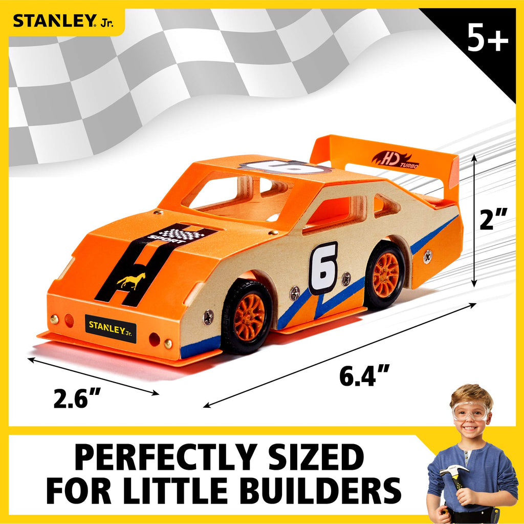 STANLEY Jr. Orange Race Car - DIY Woodworking Model Kits