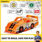 STANLEY Jr. Orange Race Car - DIY Woodworking Model Kits
