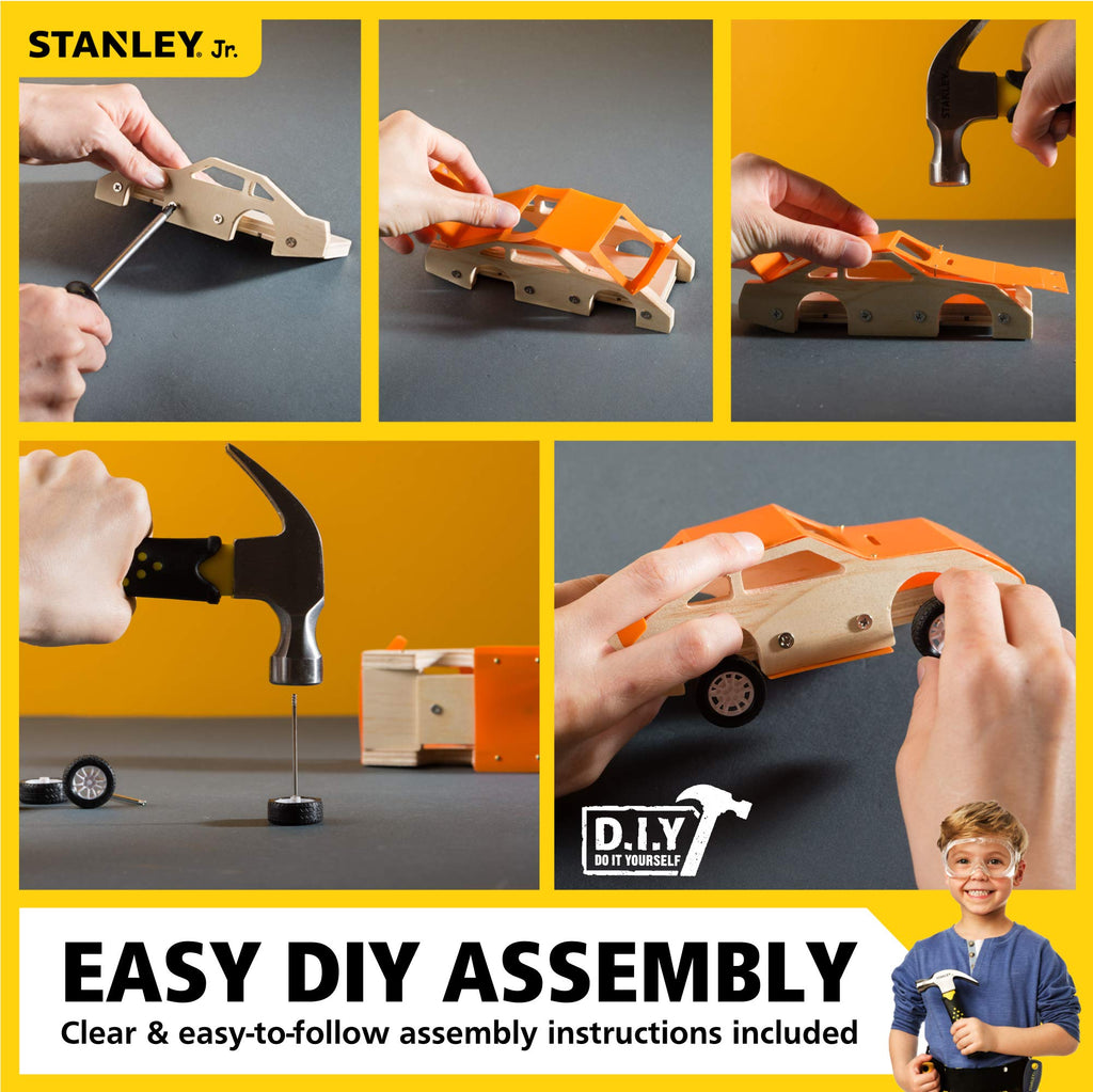 STANLEY Jr. Orange Race Car - DIY Woodworking Model Kits