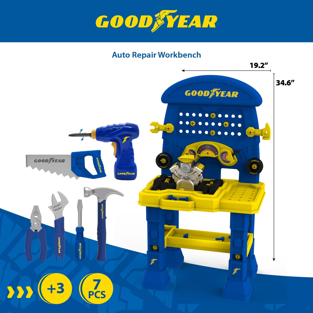 GOODYEAR Pretend Play Repair Workbench Set for Kids