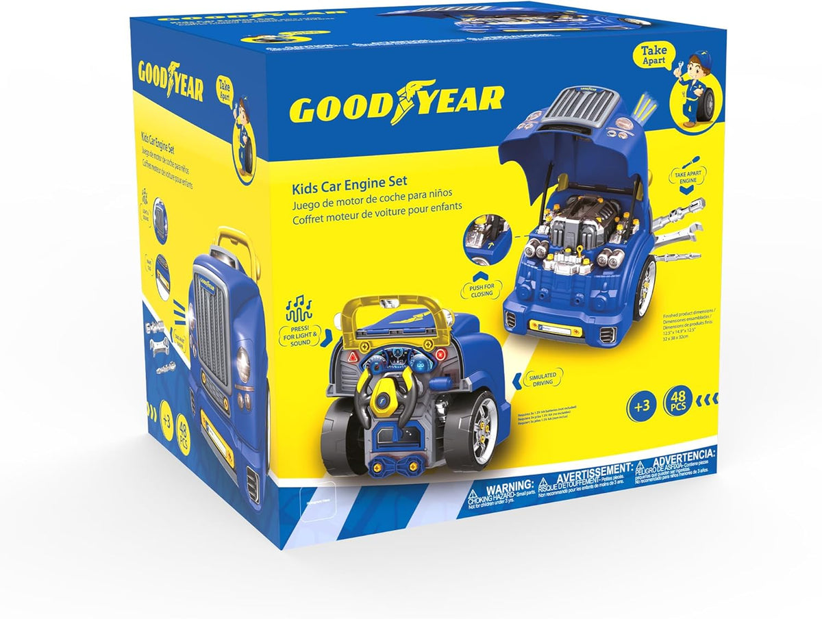 GOODYEAR Kids Car Engine Mechanic Replay & Play Set