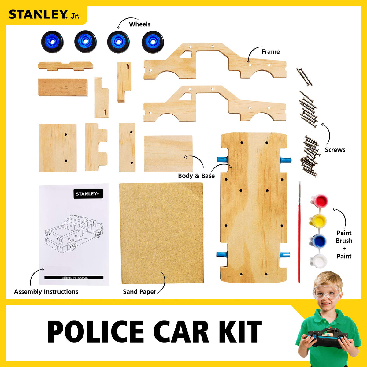 STANLEY Jr. Wood DIY Police Car Kit