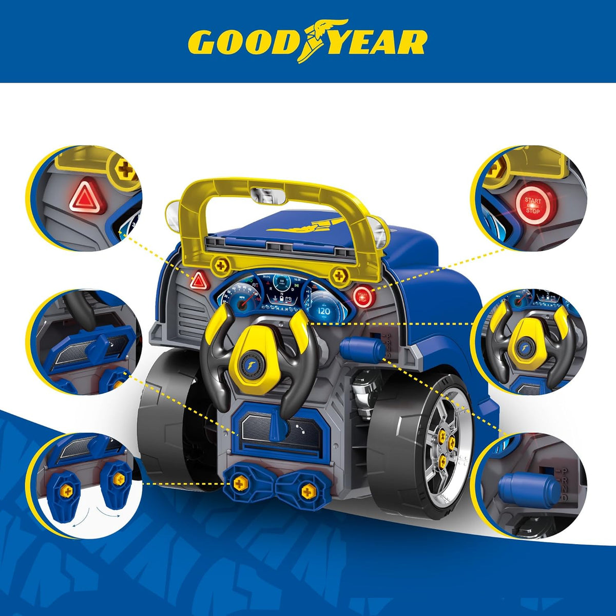 GOODYEAR Kids Car Engine Mechanic Replay & Play Set