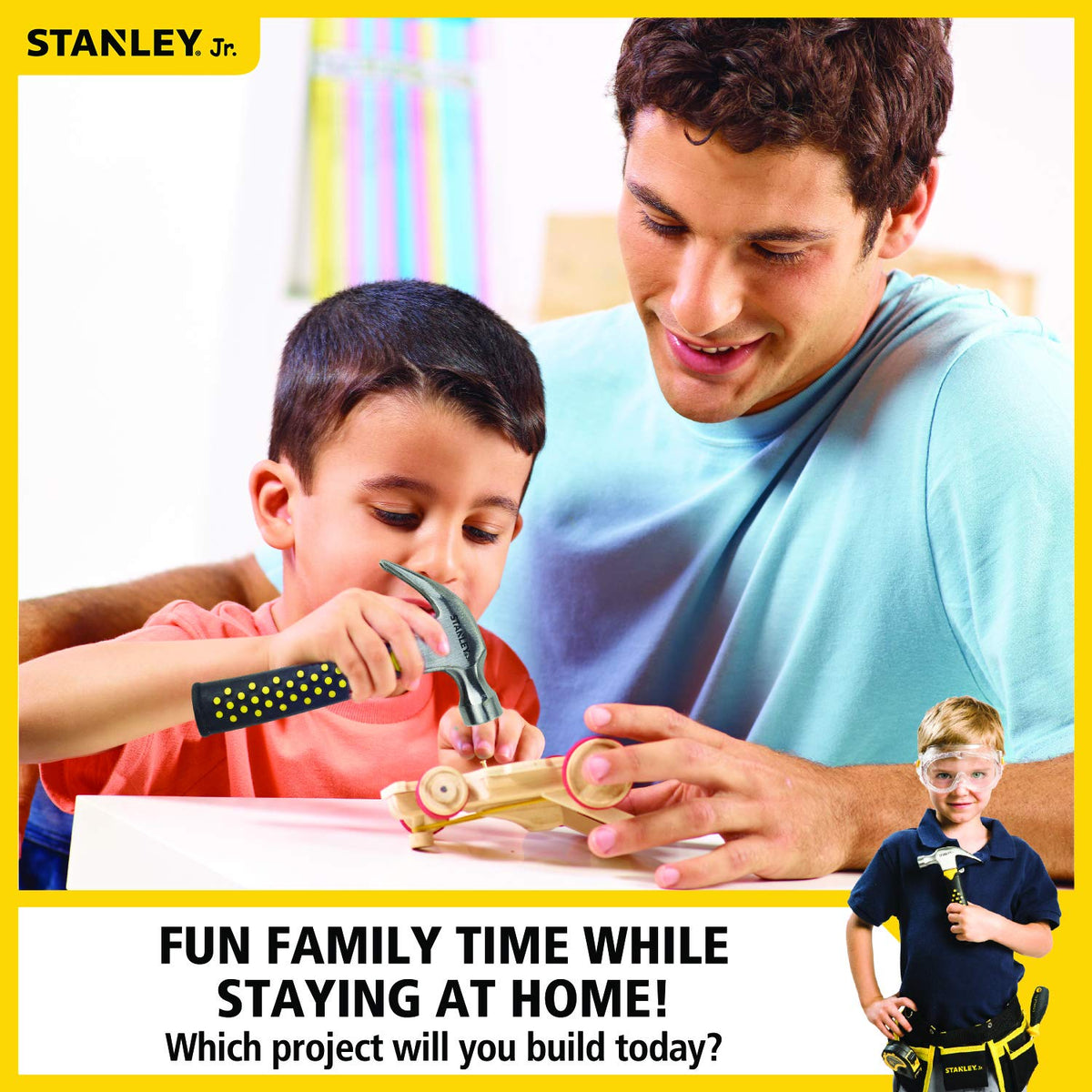 STANLEY Jr. Orange Race Car - DIY Woodworking Model Kits