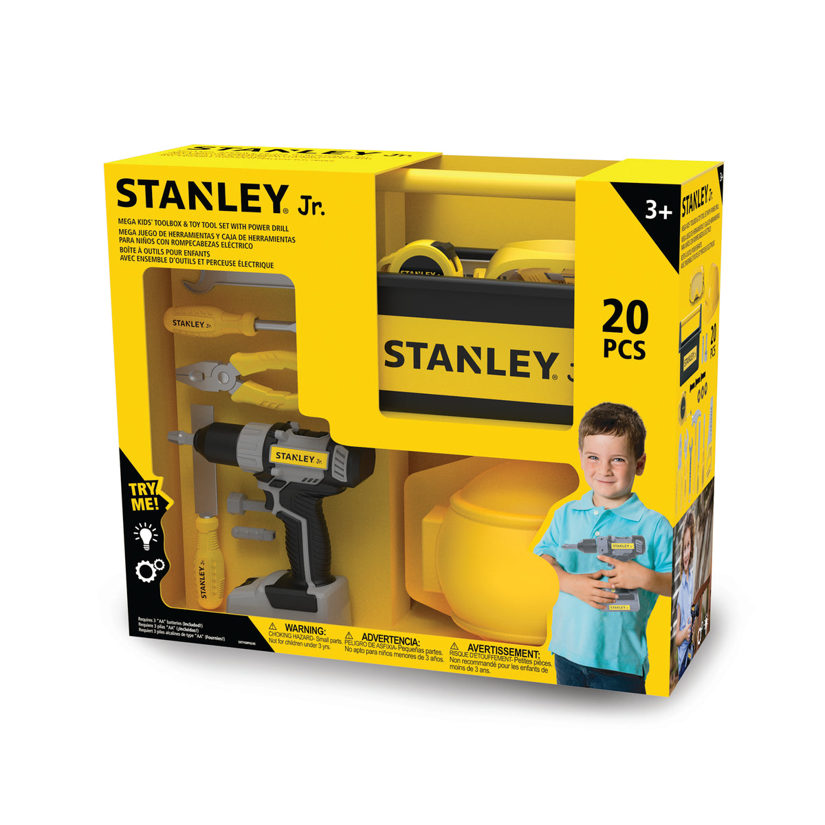 Mega Kids' Toolbox & Toy Tool Set with power drill