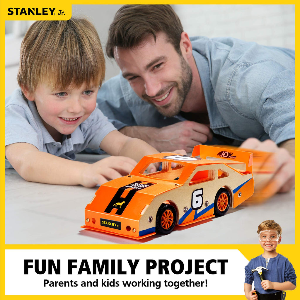 STANLEY Jr. Orange Race Car - DIY Woodworking Model Kits