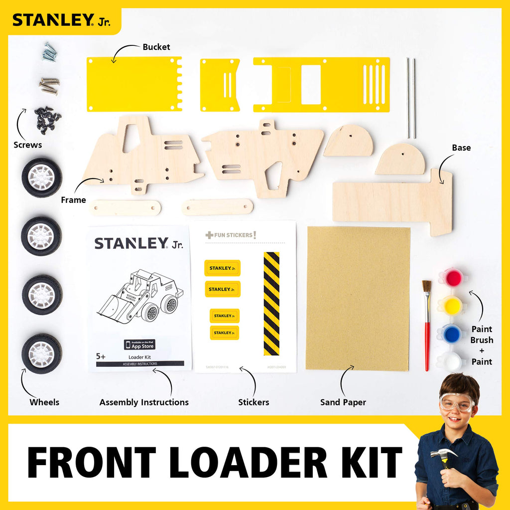 STANLEY Jr. Construction Truck Front Loader Wood Craft Kit