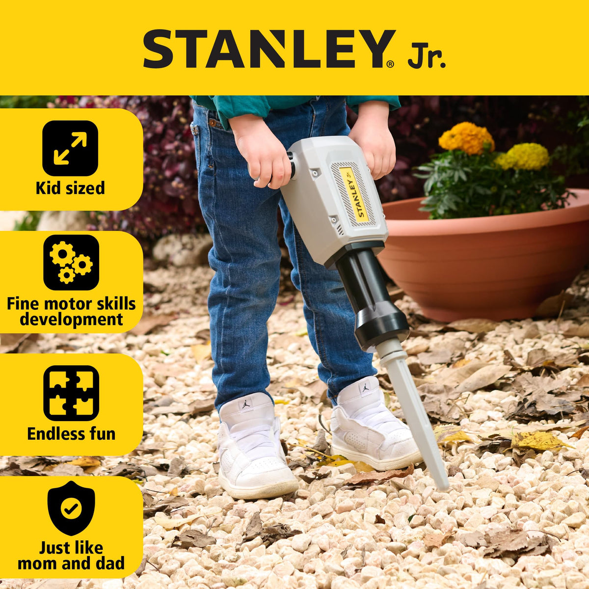 STANLEY Jr. Battery-Operated Jackhammer – Realistic Construction Toy