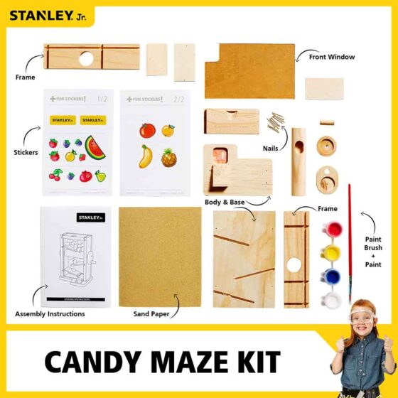  Stanley Jr DIY Toolbox Kit for Kids - Easy to Assemble Wood  Craft Toolbox - Build A Tool Box for Kids - Paint & Brushes Included : Toys  & Games
