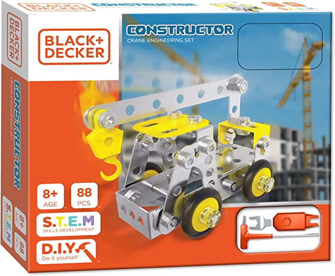 Black and Decker Constructor Crane Engineering Set RED TOOL BOX